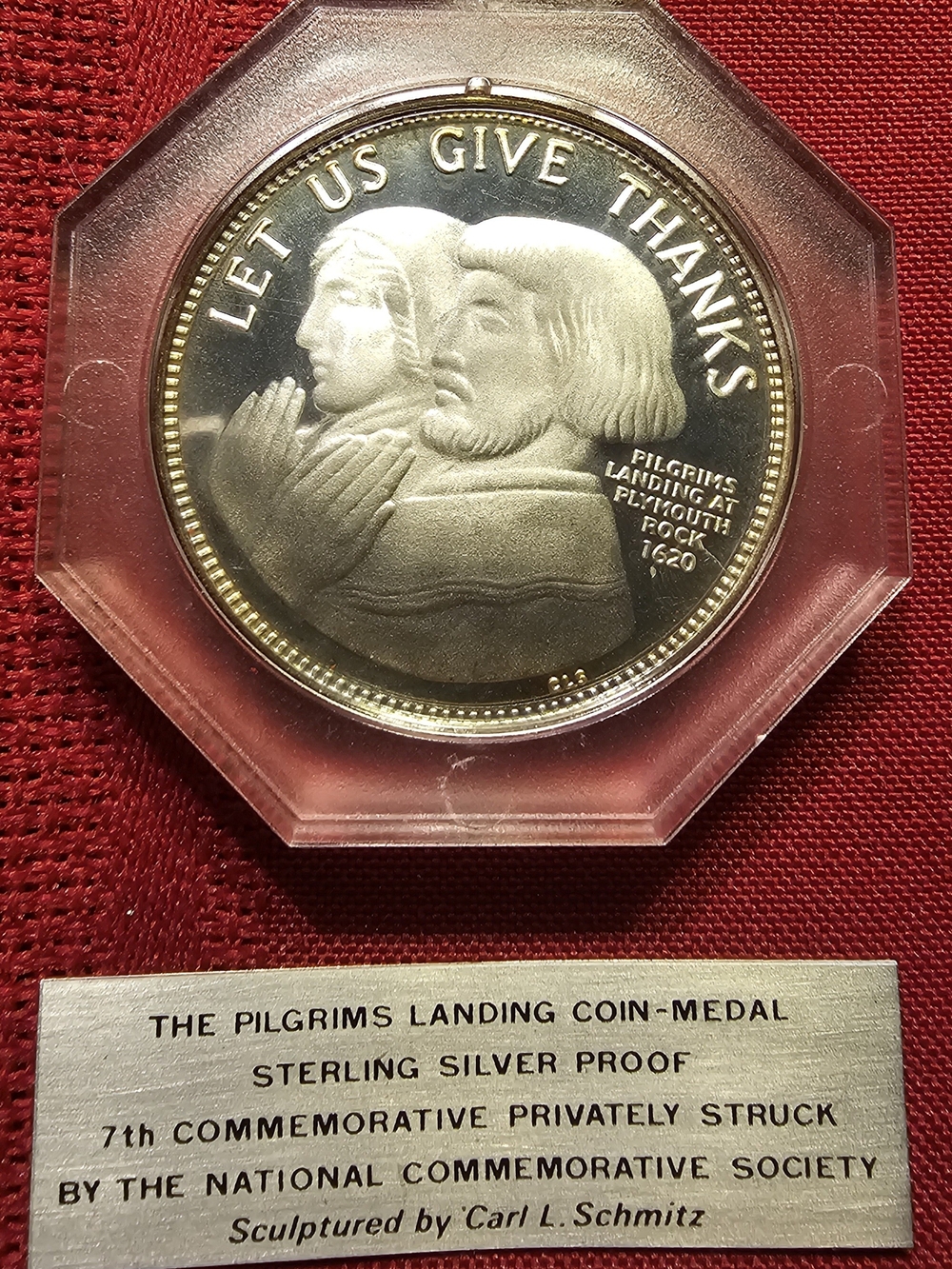 The Pilgrims Landing Sterling Silver Coin-Medal Commemorative Coin -